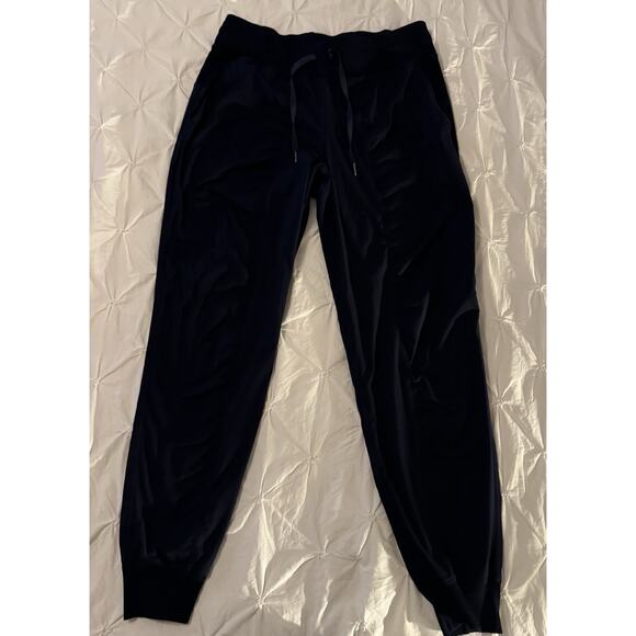 Lululemon Pants - Lululemon Navy Stretch High Rise Jogger Pants Drawstring Pockets Size 10